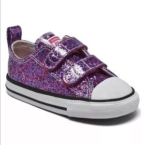 NWOT Toddler Girl Converse All Star Pink Glitter Sneaker. Size 5